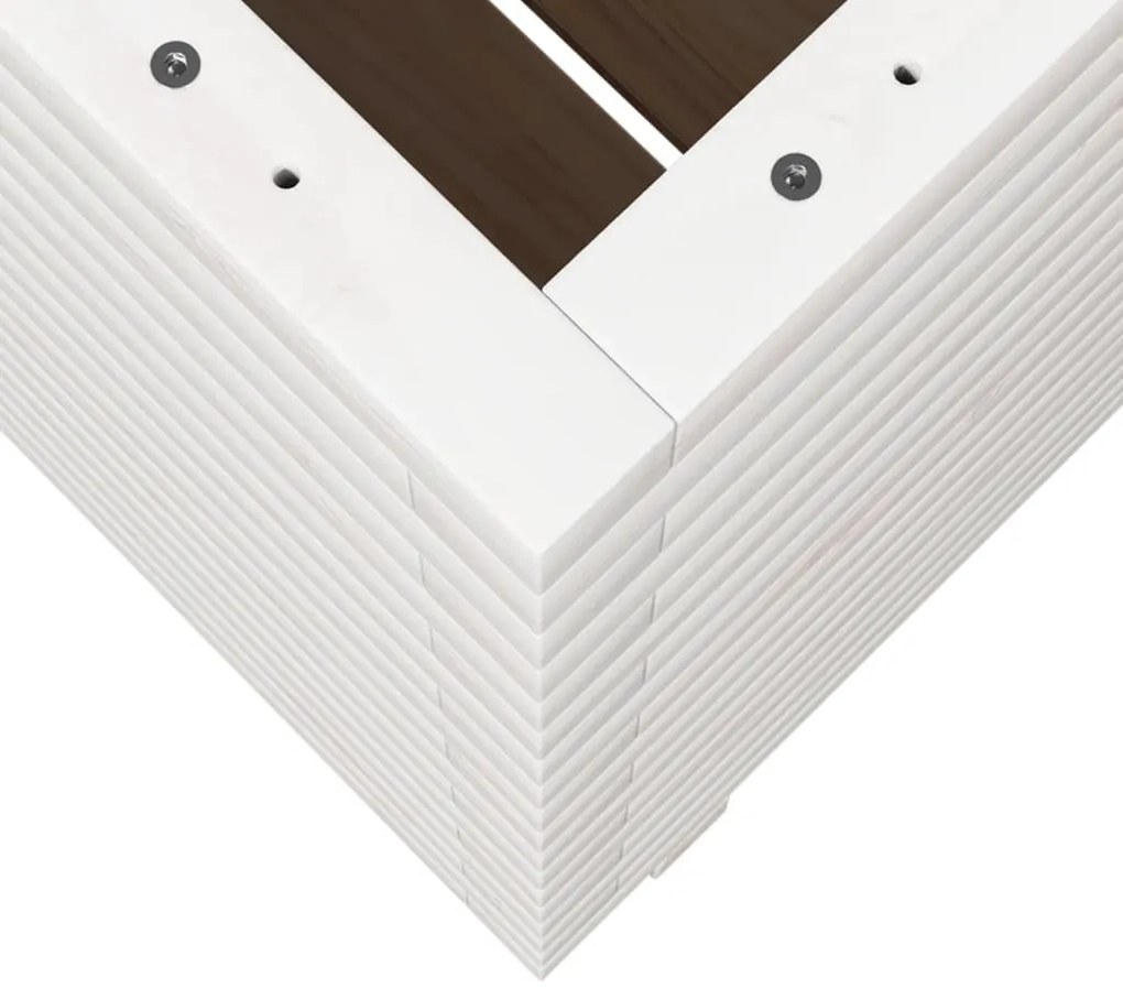 Vaso/floreira de jardim 60x60x72 cm pinho maciço branco