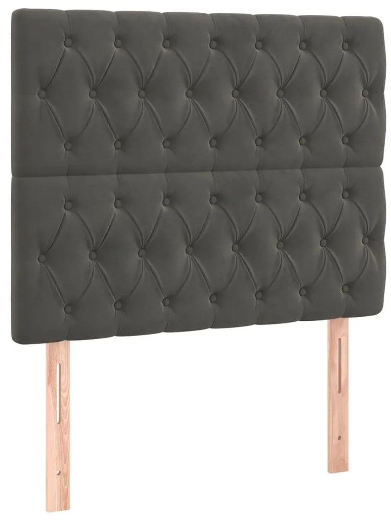 Estrutura de cama sem colchão 120x200 cm veludo cinzento-escuro