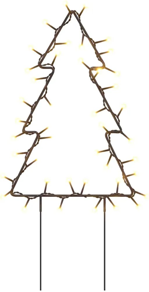 Decoração árvore de Natal c/ luz e estacas 3 pcs 50 LEDs 30 cm