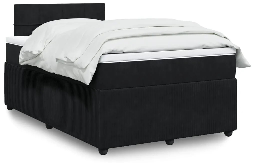 Cama boxspring com colchão 120x190 cm veludo preto