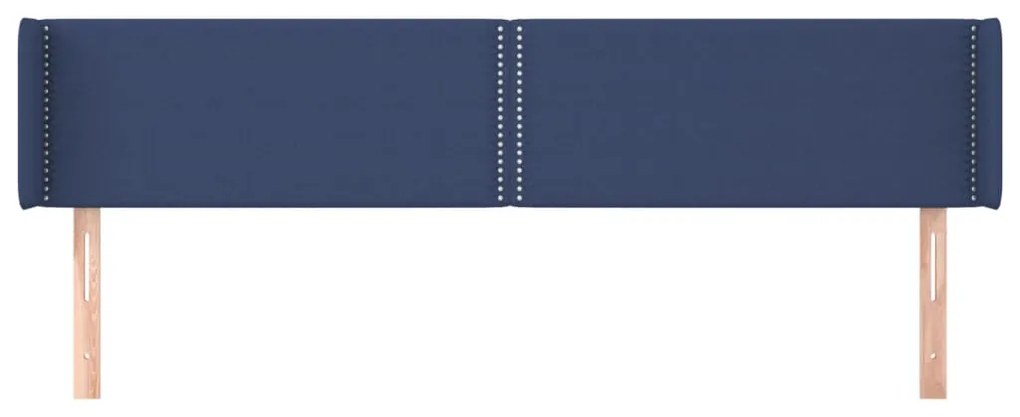 Cabeceira de cama c/ abas tecido 183x16x78/88 cm azul
