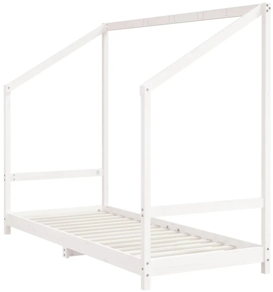 Estrutura de cama infantil 80x200 cm pinho maciço branco