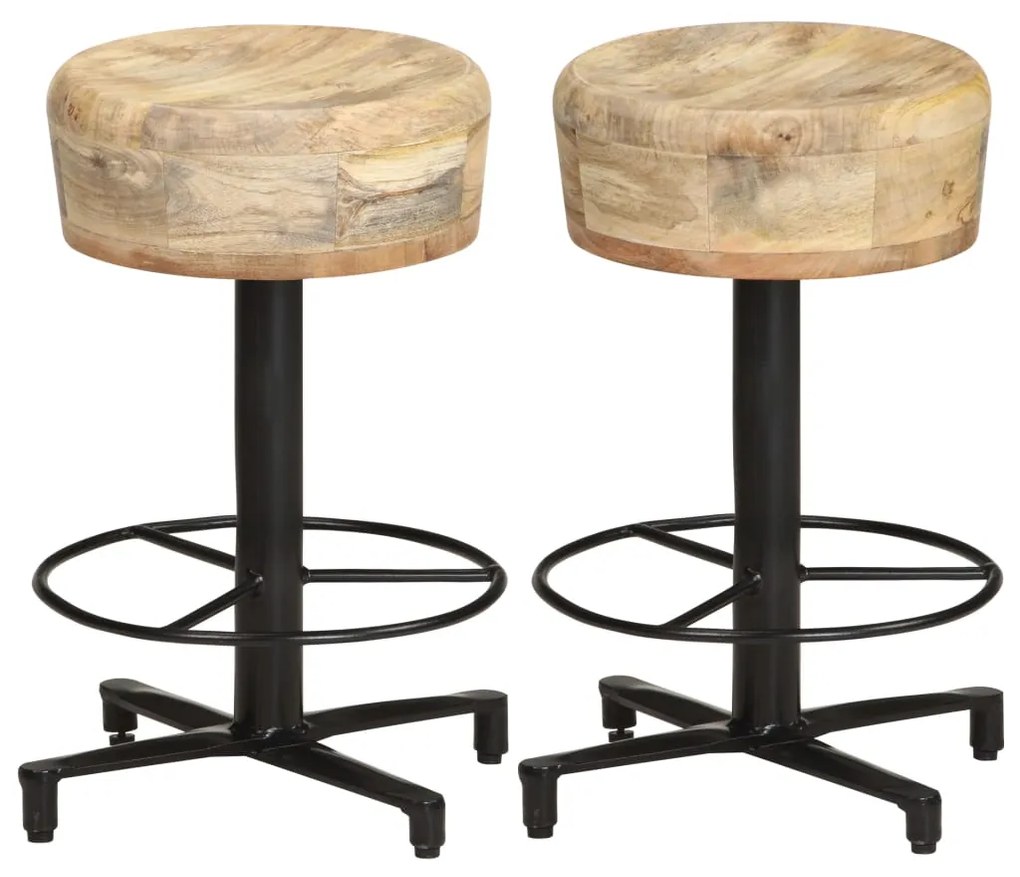 vidaXL Bancos de bar 2 pcs 52 cm madeira de mangueira maciça