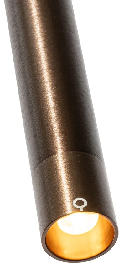 Sistema de iluminação de trilho moderno com 5 luzes pendentes bronze escuro 1-fase - Iconic Frini Moderno