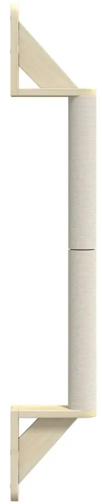 Poste arranhador de montagem na parede para gatos 109 cm sisal