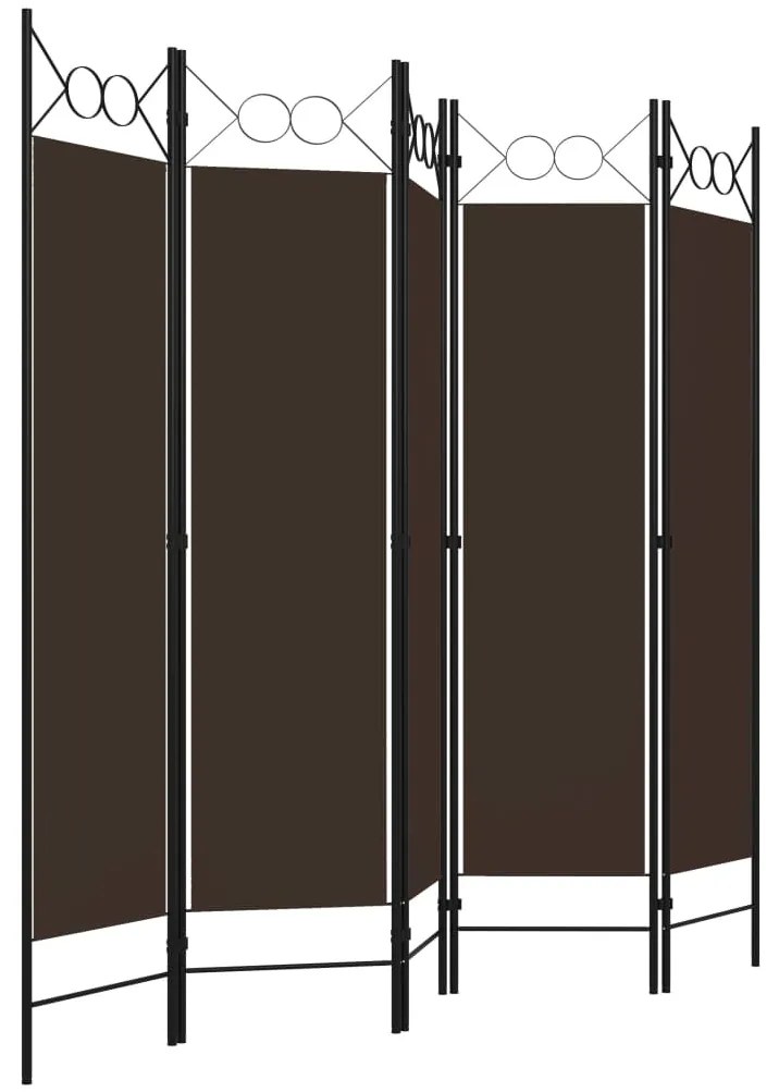 Divisória de quarto com 5 painéis 200x180 cm castanho