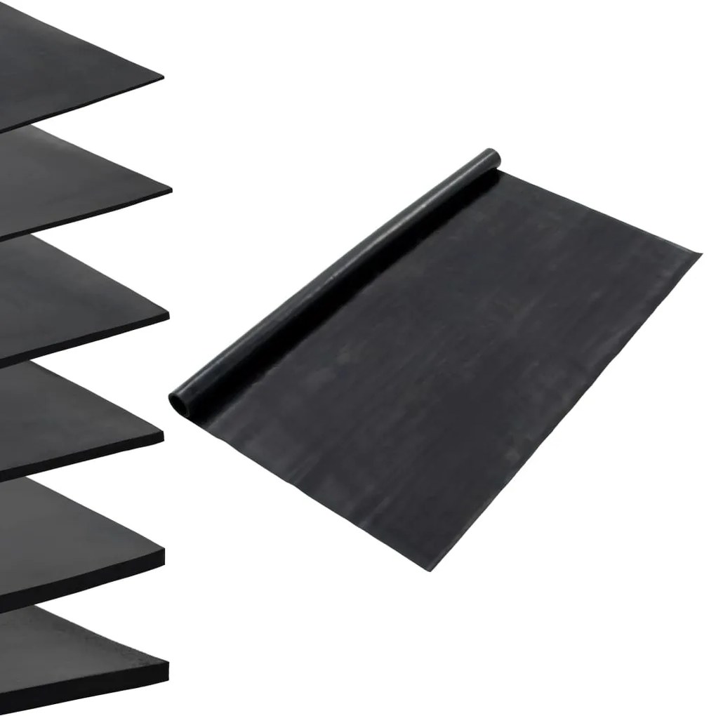 143956 vidaXL Tapete de borracha antiderrapante liso 1,2x5 m 1 mm
