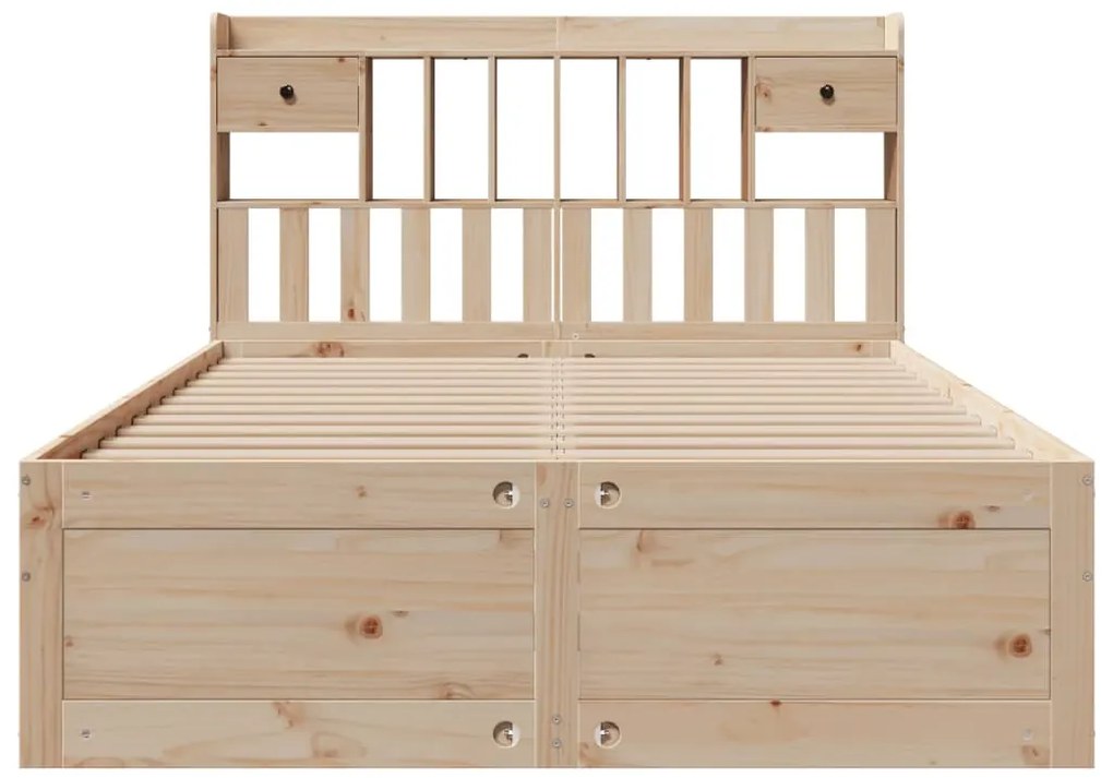 Cama com estante sem colchão 140x190 cm pinho maciço