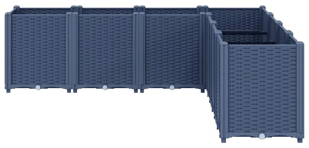 Vaso/floreira 160x160x53 cm PP cinzento azul