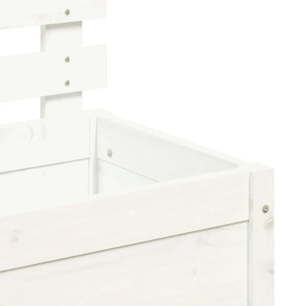 Vaso de jardim c/ suporte 79x39,5x114 cm pinho maciço branco