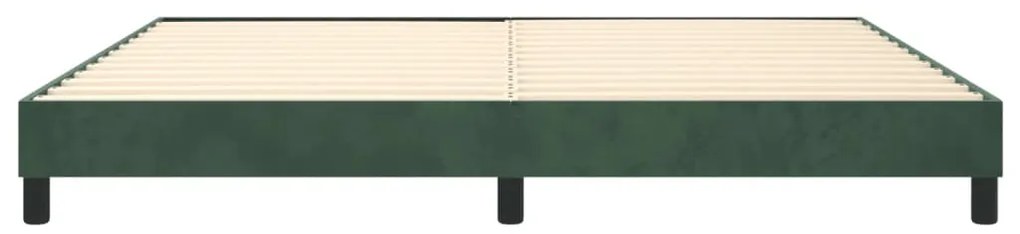 Estrutura de cama sem colchão 200x200 cm veludo verde-escuro