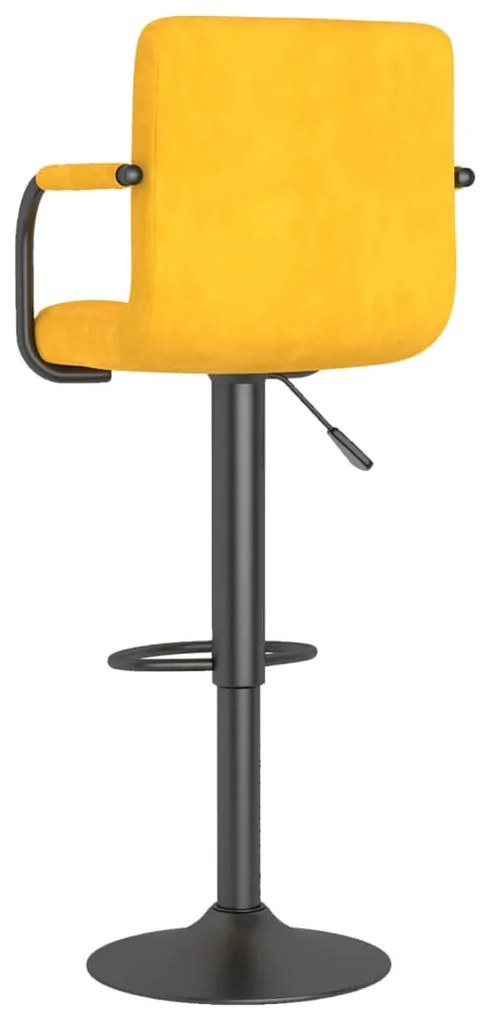 Bancos de bar 2 pcs veludo amarelo mostarda