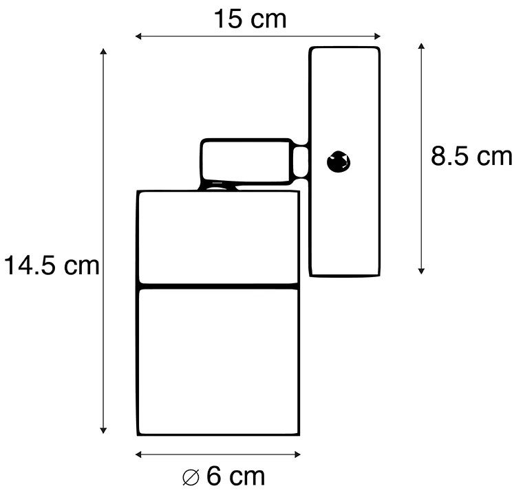 Candeeiro de parede para exterior em aço IP44 rotativo e inclinável - Solo Moderno