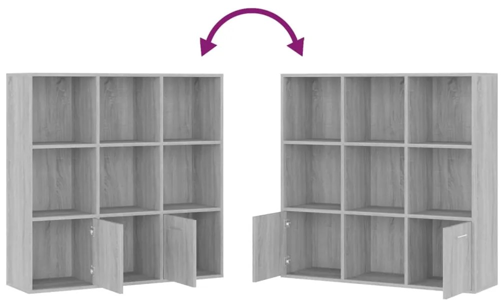 Estante 98x30x98 cm cor cinzento sonoma