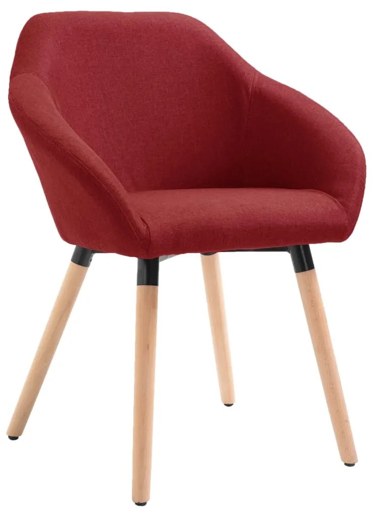 vidaXL Cadeira de jantar tecido vermelho tinto