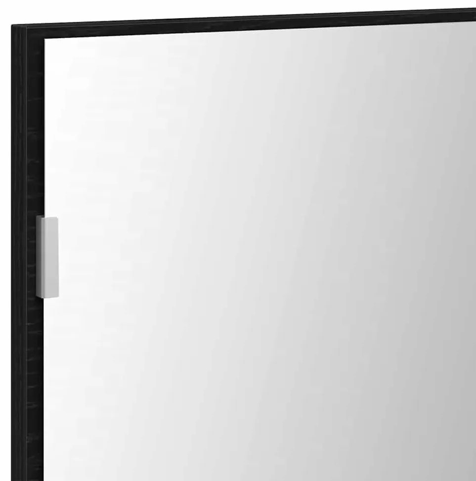 Armário de Espelho de Banheiro vidaXL com Luz LED Carvalho Preto 80x37