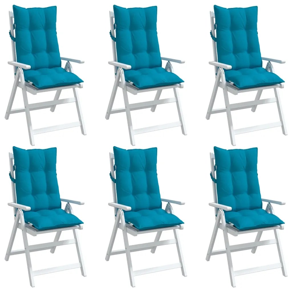 Almofadões cadeira encosto alto 6 pcs tecido oxford azul-claro