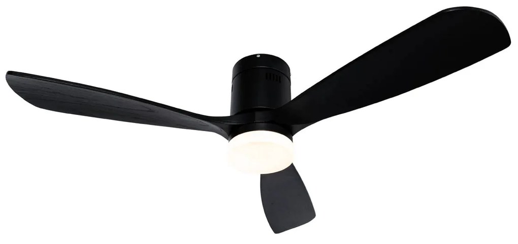 Ventilador de teto preto 132cm incl. LED regulável com controle remoto - Sofia