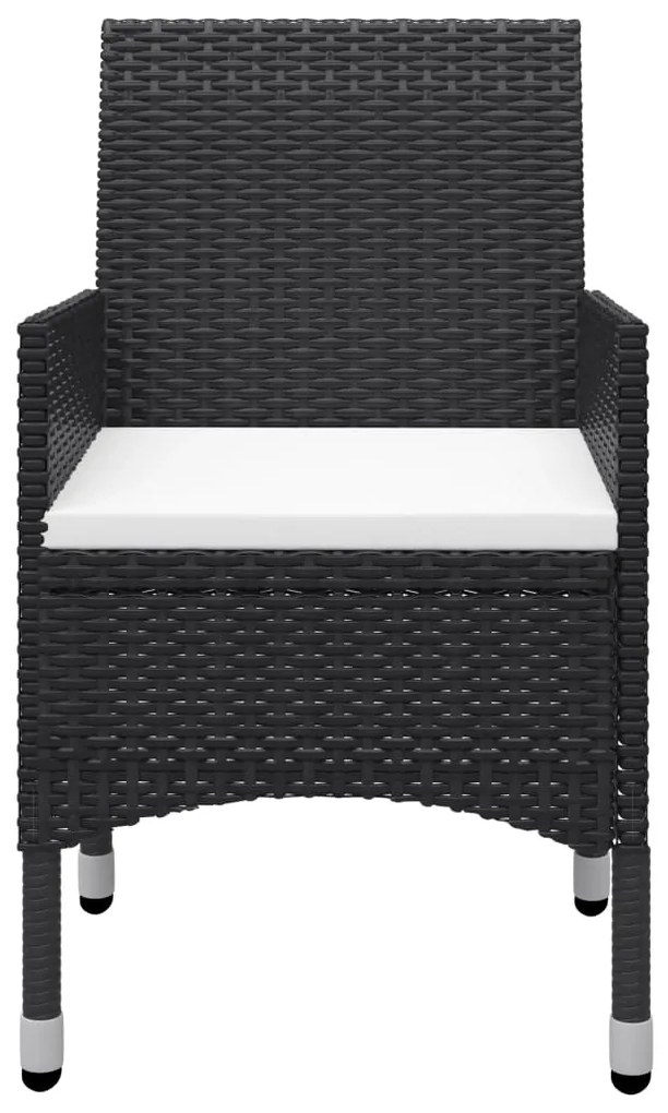 9 pcs conjunto de jantar para jardim preto