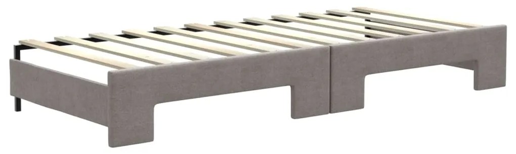 Sofá-cama com gavetão 80x200 cm tecido cinzento-acastanhado