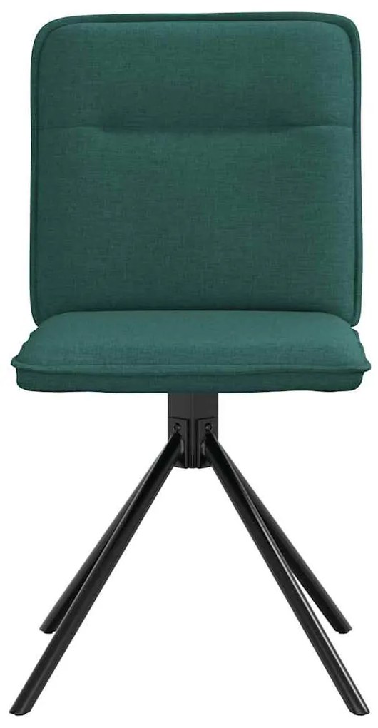 Cadeiras de jantar 4 pcs tecido verde escuro