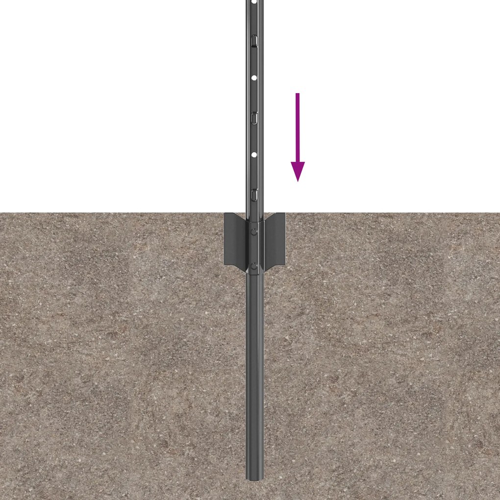 Postes de Cerca 44 pcs U-Channel Cinza 100 cm Aço