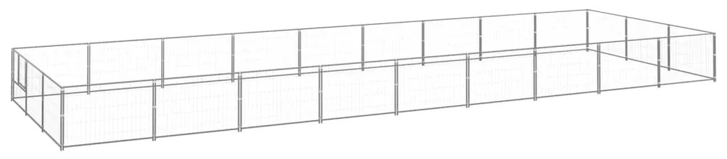 vidaXL Canil para cães 27 m² aço prateado