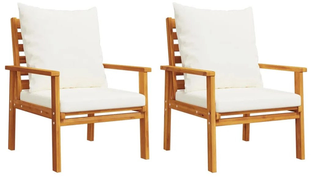 4 pcs conjunto lounge de jardim com almofadões acácia maciça
