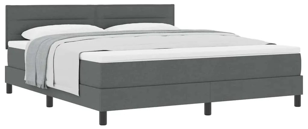 Cama Box com Colchão Cinza Escuro 180x200 cm Tecido
