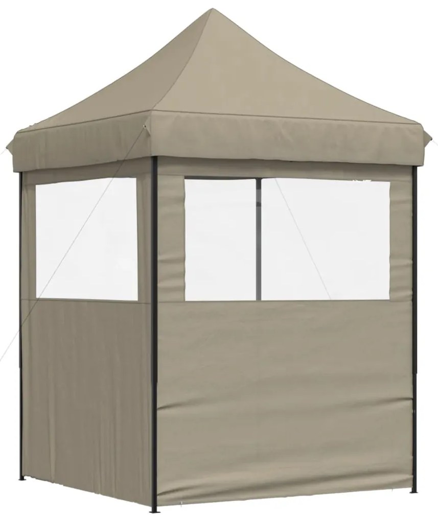 Tenda p/ festas pop-up dobrável c/ 2 paredes cinza-acastanhado