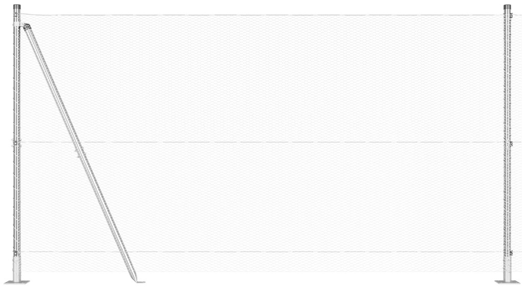Conjunto de Cercas Conjunto de 2 Aço Galvanizado 25 x 1,2 m