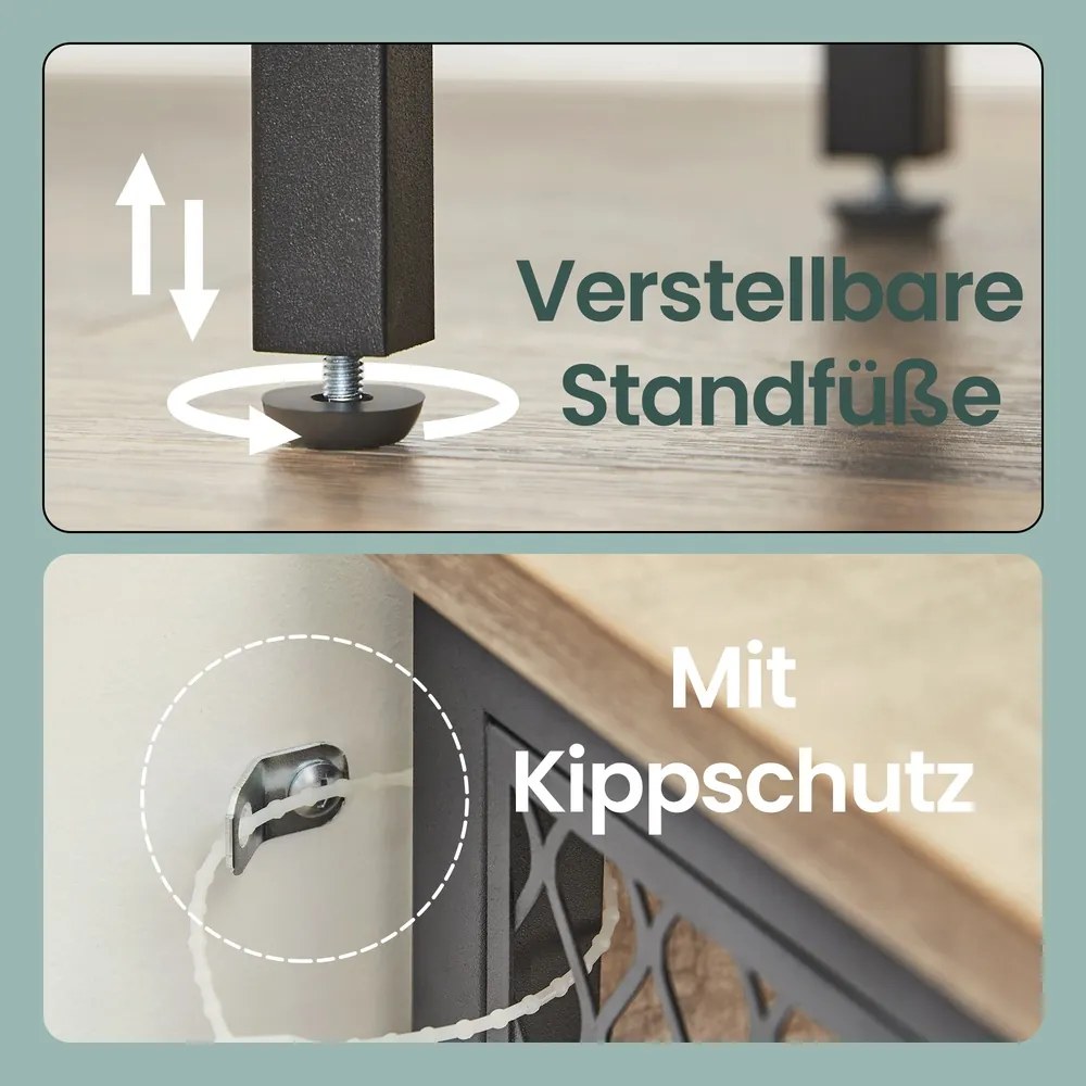 Aparador, armário de cozinha com porta de correr 70 x 30 x 80 cm (C x L x A) castanho claro-preto