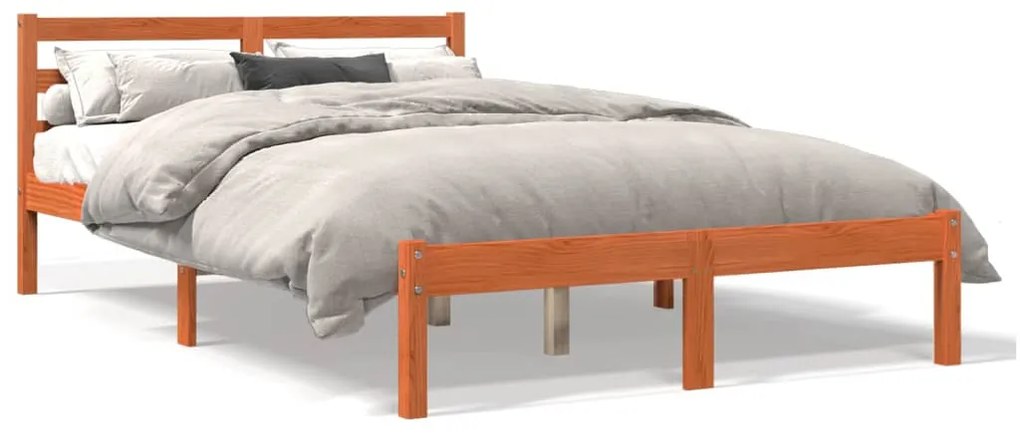 vidaXL Cama sem colchão 150x200 cm madeira pinho maciça castanho-mel