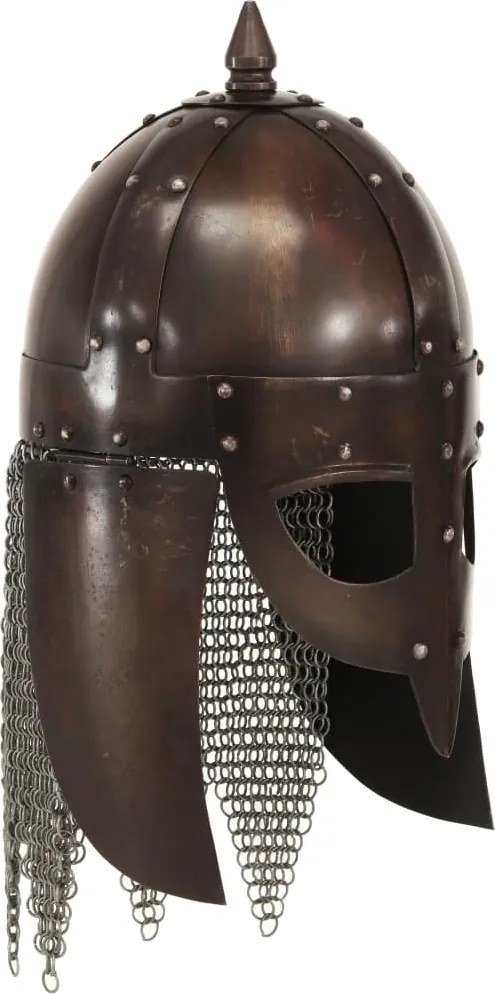 vidaXL Capacete soldado Viking réplica LARP aço cobre