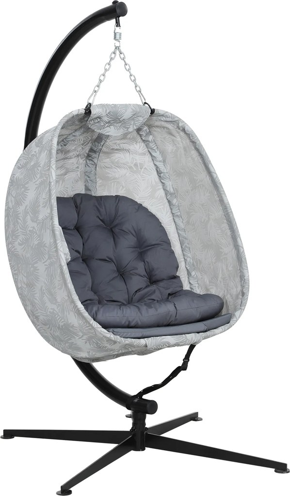 Outsunny Cadeira Suspensa em Forma de Ovo para Exterior, Balanço Suspenso com Estrutura, Almofadada Indoor Outdoor | Aosom Portugal