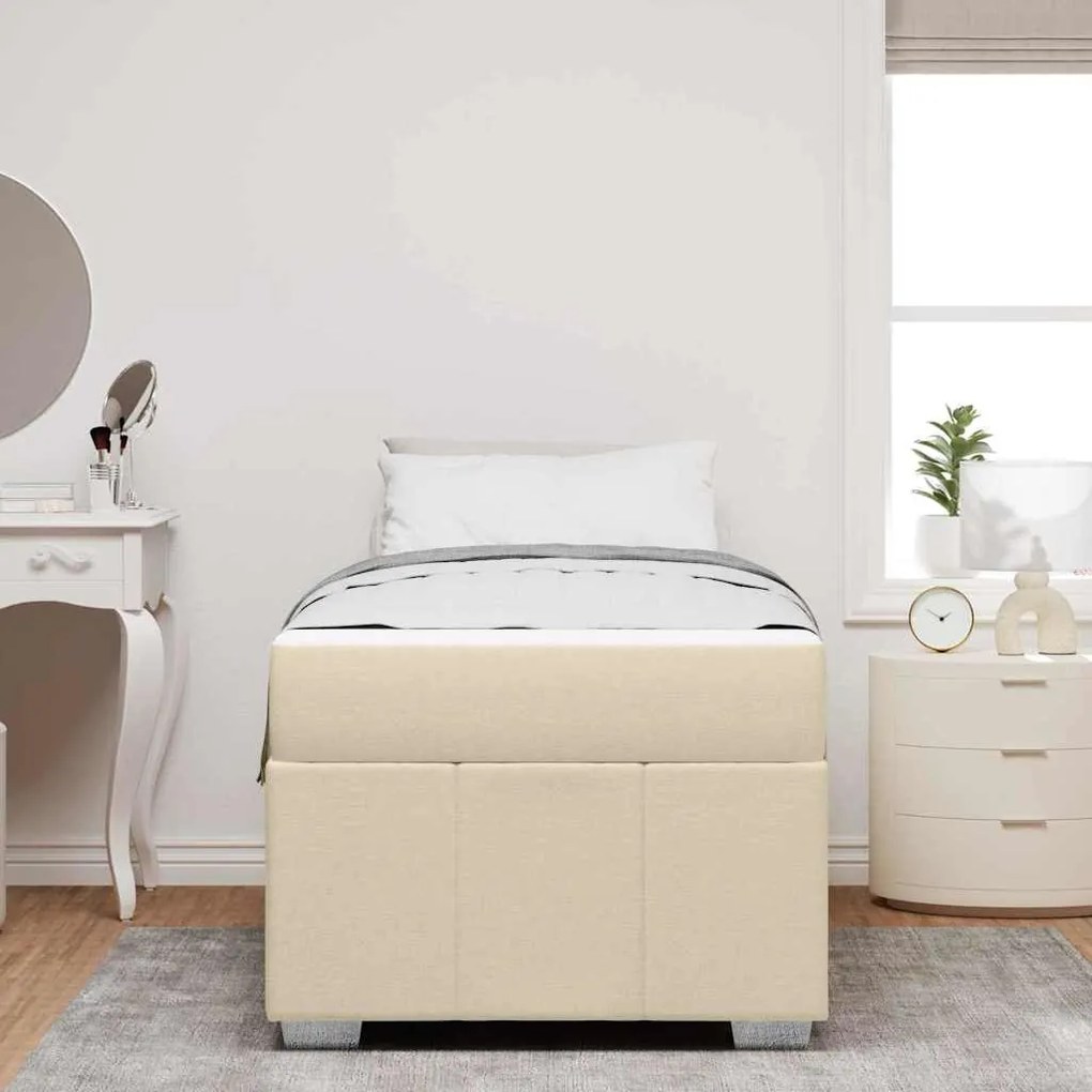 Estrutura da Cama Creme 90 x 190 cm tecido