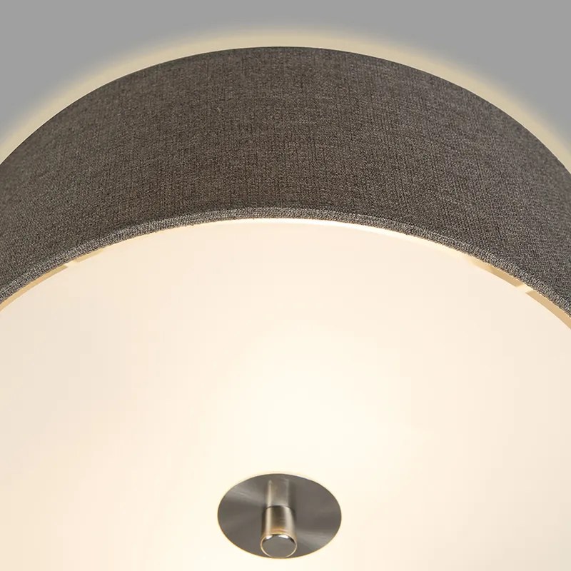 Candeeiro de teto rústico Taupe 30 cm - Drum Jute Country / Rústico,Moderno