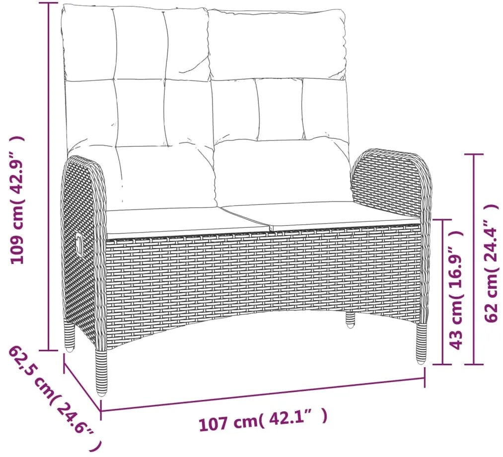 4 pcs conjunto de jantar p/ jardim c/ almofadões vime PE cinza