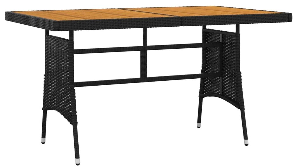 5 pcs Conjunto de jantar p/ exterior vime PE preto