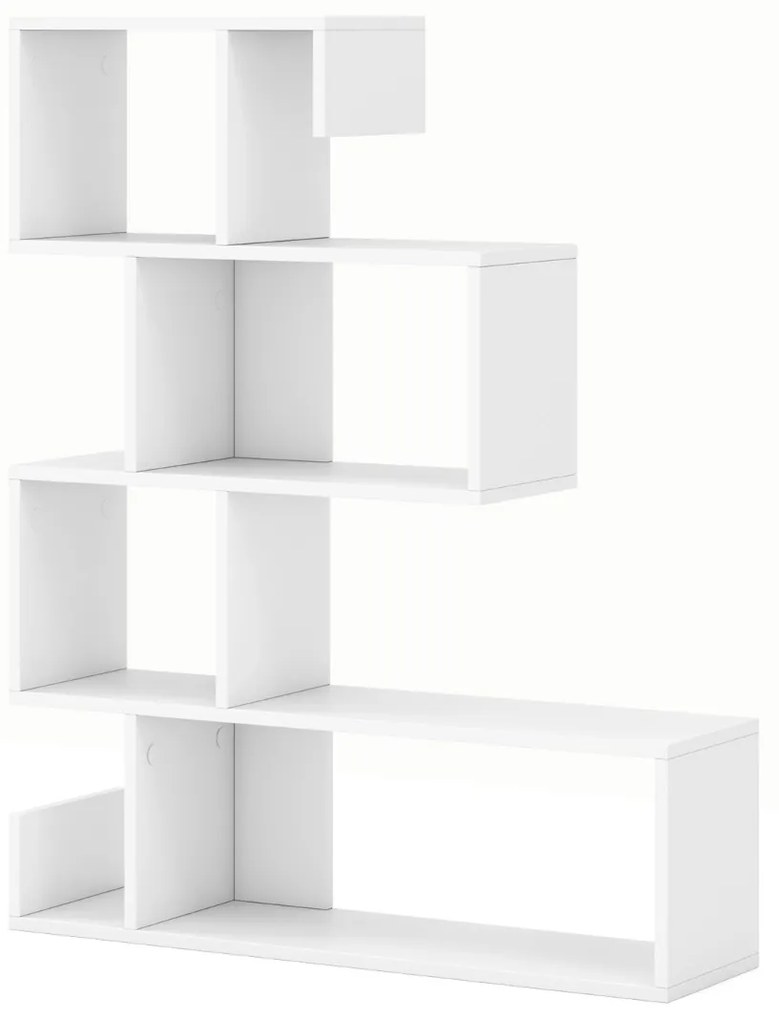 Estante geométrica de 5 níveis em forma de S com cubos abertos Kits anti-derrapantes Branca