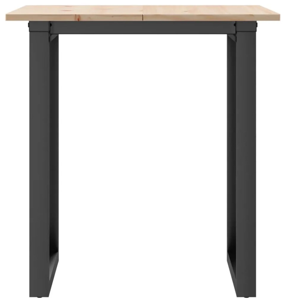 Mesa de jantar estrutura em O 70x70x75 cm pinho e aço