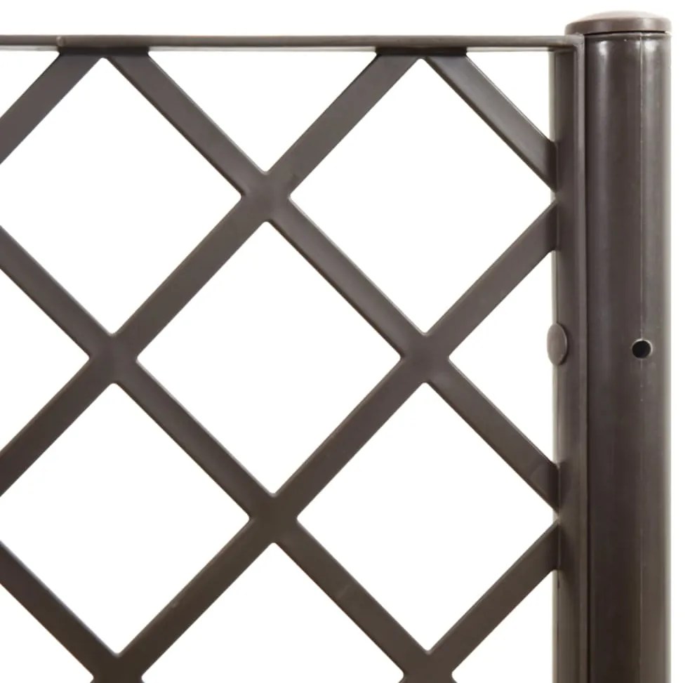 Vaso/floreira de jardim c/ treliça 160x40x140 cm PP castanho