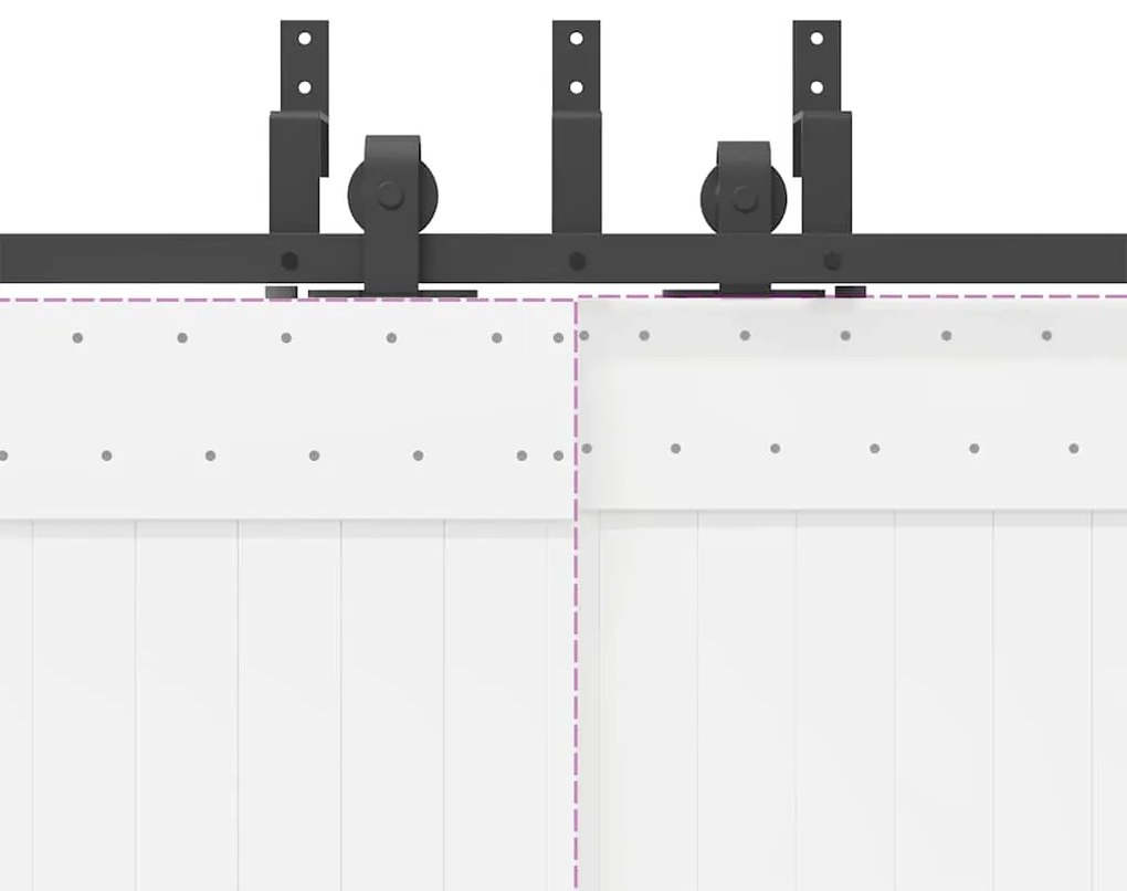 Kit de ferragens para porta deslizante 400 cm aço preto