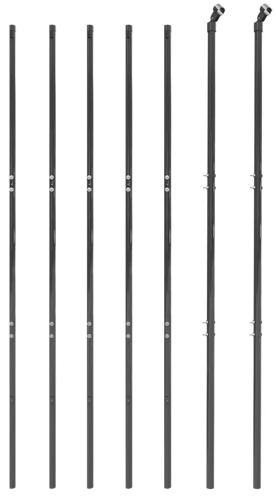 Cerca de malha de arame 2x10 m aço galvanizado antracite