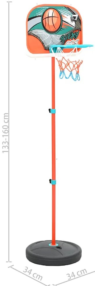 Conjunto jogo de basquetebol portátil ajustável 133-160 cm