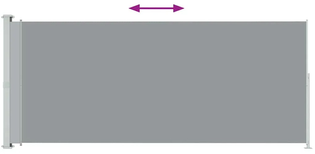 Toldo lateral retrátil para pátio 180x500 cm cinzento