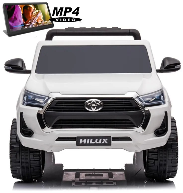 TOYOTA HILUX Carro Elétrico Infantil 24V 2 Lugares C/ MP4 Branco