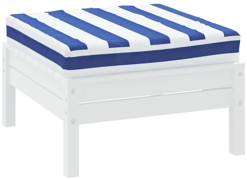 Almofadão p/ paletes 60x60x8 cm tecido oxford azul/branco