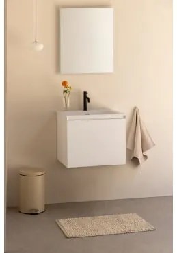 Conjunto De Móveis De Banheiro Em Madeira Macrae Com Pia Integrada Branco & Led Retangular 60x70 Cm Tamsin & Preto ↑20 Cm - Sklum