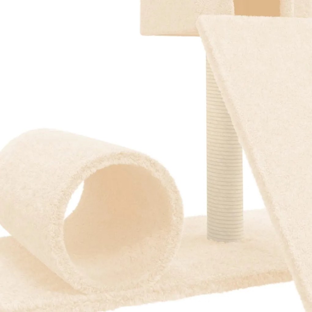Árvore para gatos com poste arranhador sisal 59 cm cor creme